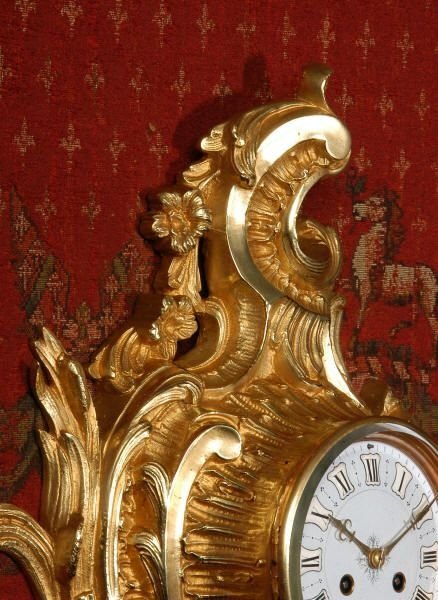 fig 3. Large and Stunning Antique French Rococo Cartel Wall Clock.