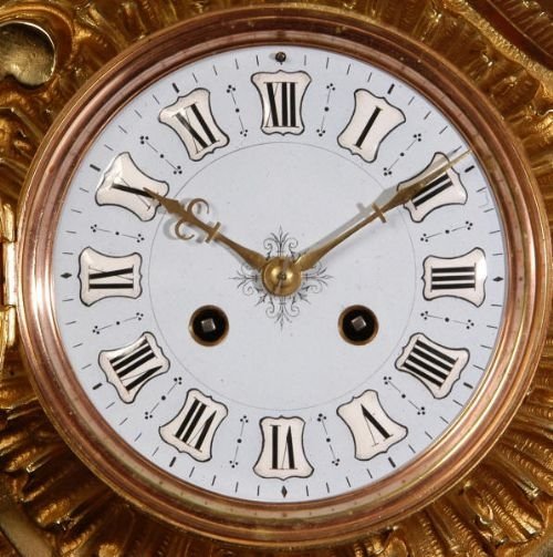 fig 4. Large and Stunning Antique French Rococo Cartel Wall Clock.