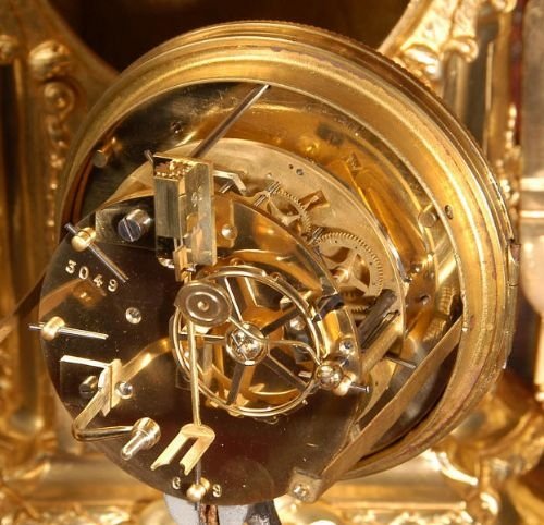 fig 4. Large and Stunning Antique French Gilt Brass Clock Set