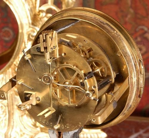 fig 4. Stunning Antique French Gilt Brass Clock with Lions Rampant