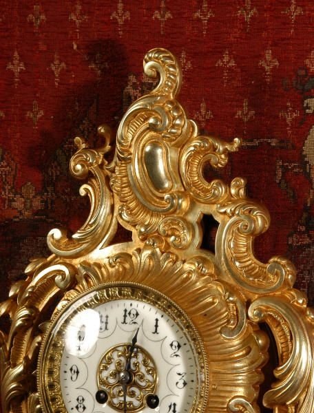 fig 1. Antique French Rococo Cartel Wall Clock
by Japy Freres.