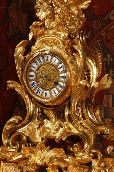fig 2. Large Early Ormolu Antique French Rococo Clock
Silk Suspension movement by Honoré Pons.