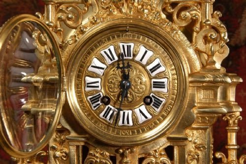 fig 3. Louis XVI Classical Brass Clock Set 