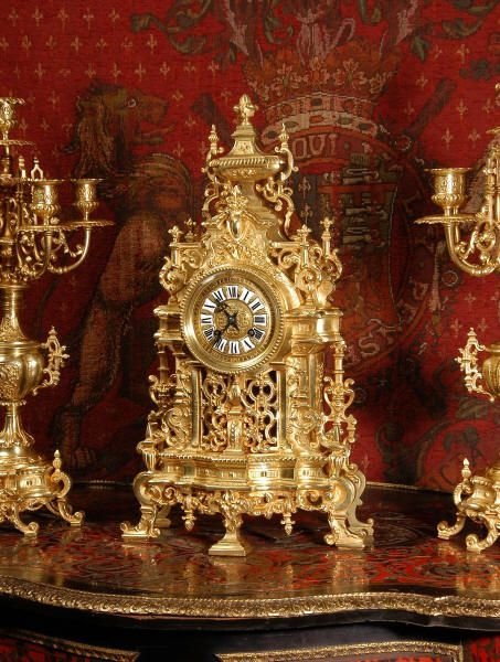 fig 2. Louis XVI Classical Brass Clock Set 