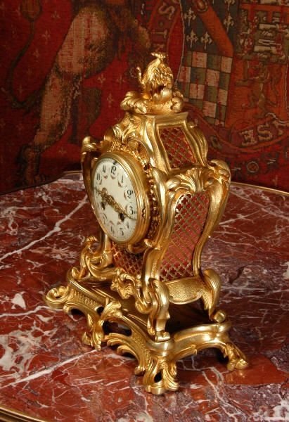 fig 2. Antique French Rococo Ormolu Table Clock C1875