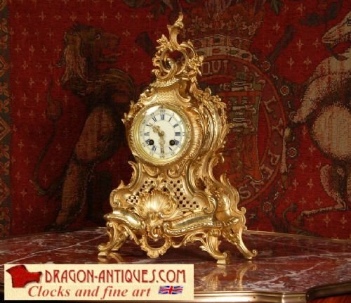 Antique French Rococo Boudoir Clock