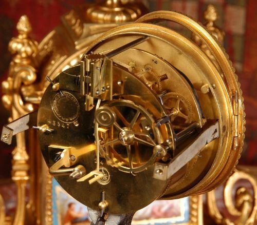 fig 4. Stunning Ormolu and Sevres Porcelain Boudoir Clock by Japy Freres.
