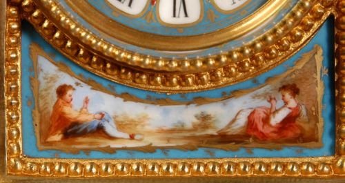 fig 2. Stunning Ormolu and Sevres Porcelain Boudoir Clock by Japy Freres.