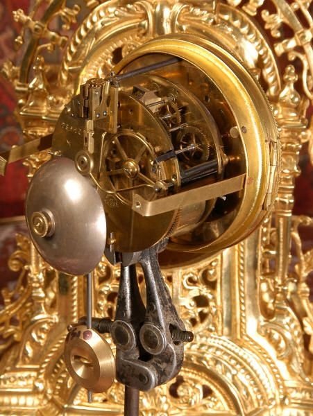 fig 4. Stunning Antique French Brass Clock Set