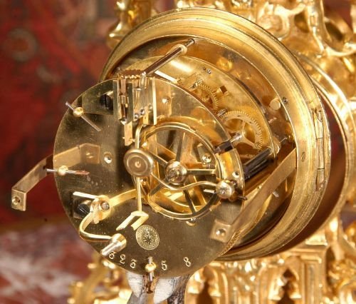 fig 4. Japy Freres Gilt Brass Clock Set
Dragons
