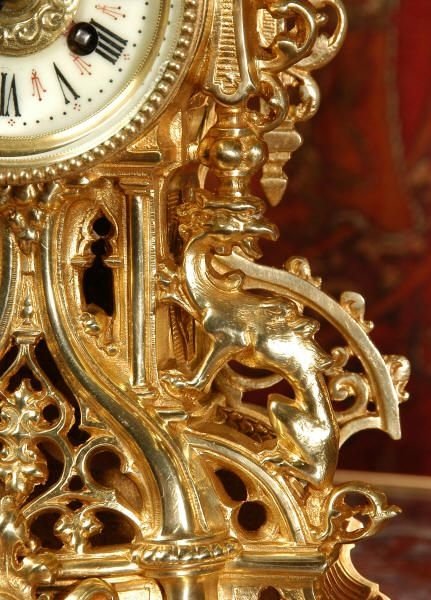 fig 3. Japy Freres Gilt Brass Clock Set
Dragons