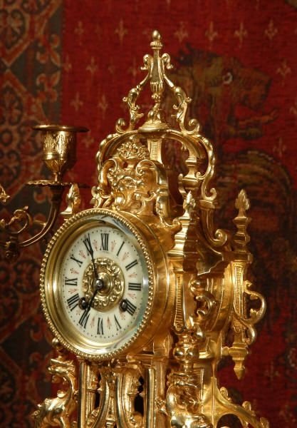 fig 2. Japy Freres Gilt Brass Clock Set
Dragons