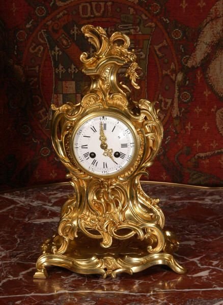 fig 1. Antique French Rococo Boudoir Table Clock