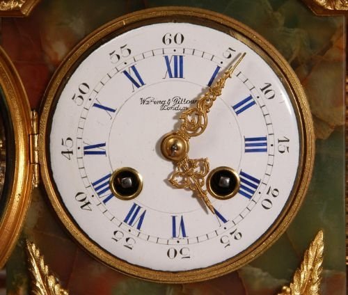fig 3. Ormolu and Onyx Pendule D'Officier
retailer - Waring and Gillow, London
