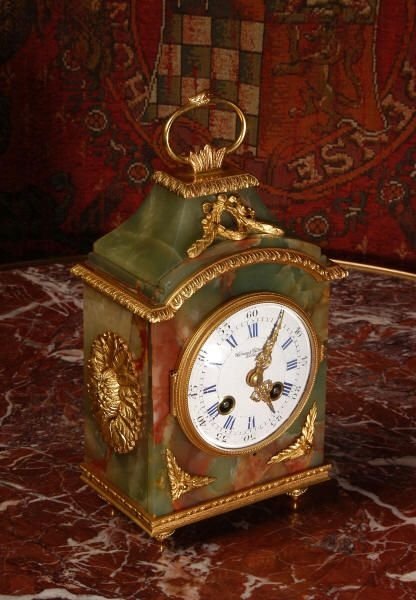 fig 1. Ormolu and Onyx Pendule D'Officier
retailer - Waring and Gillow, London