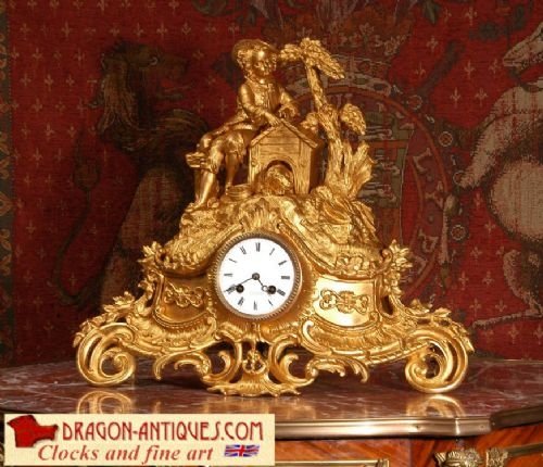 Early Ormolu Antique French Clock
hound and Master