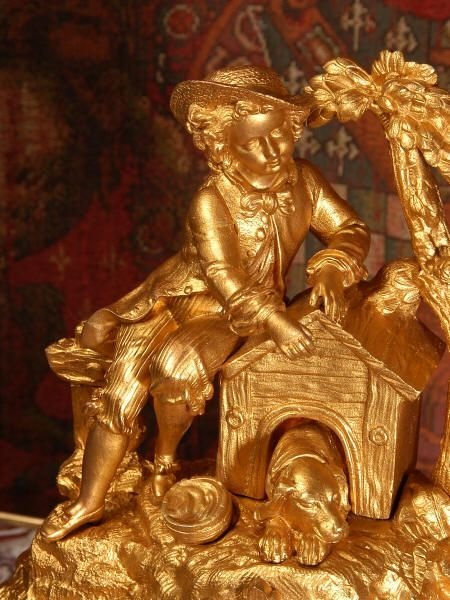 fig 2. Early Ormolu Antique French Clock
Hound and Master
