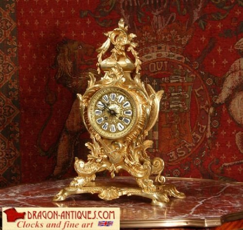Large Antique French Rococo Table Clock
by A.d. Mougin