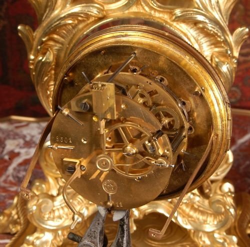 fig 4. Large Antique French Rococo Table Clock
by A.D. Mougin