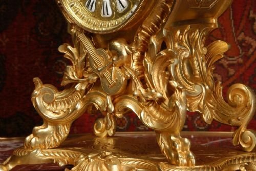 fig 2. Large Antique French Rococo Table Clock
by A.D. Mougin