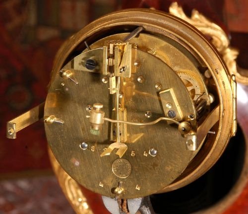 fig 4. Ormolu and Red Veneer Boudoir Table Clock
by Samuel Marti.