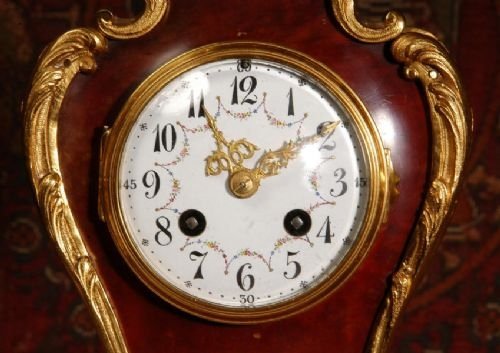 fig 3. Ormolu and Red Veneer Boudoir Table Clock
by Samuel Marti.