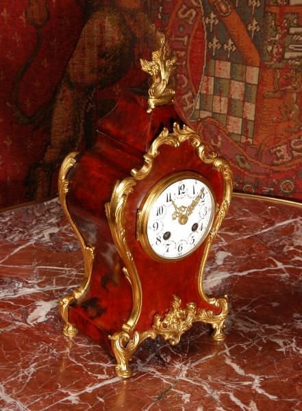 fig 1. Ormolu and Red Veneer Boudoir Table Clock
by Samuel Marti.