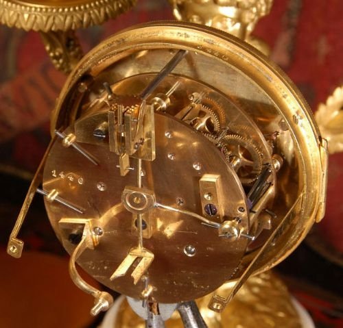 fig 4. Fine Ormolu and White Marble Clock Set
by Vincenti