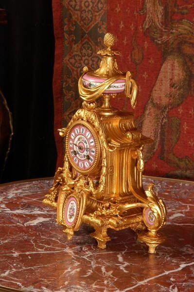 fig 1. Sevres Porcelain and Gilt Metal Boudoir Clock
by Japy Freres