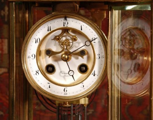 fig 2. Tiffany & Co Library Four Glass Crystal Regulator
Clockmaker - Samuel Marti