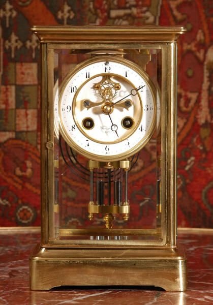 fig 4. Tiffany & Co Library Four Glass Crystal Regulator
Clockmaker - Samuel Marti