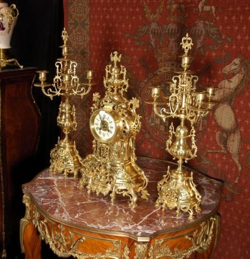 fig 2. Large Antique French Clock Set
by A. D. Mougin
