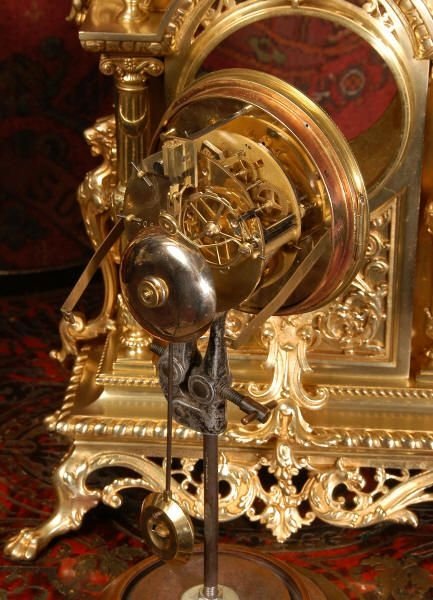 fig 4. Large and Stunning Japy Freres Brass Clock Set