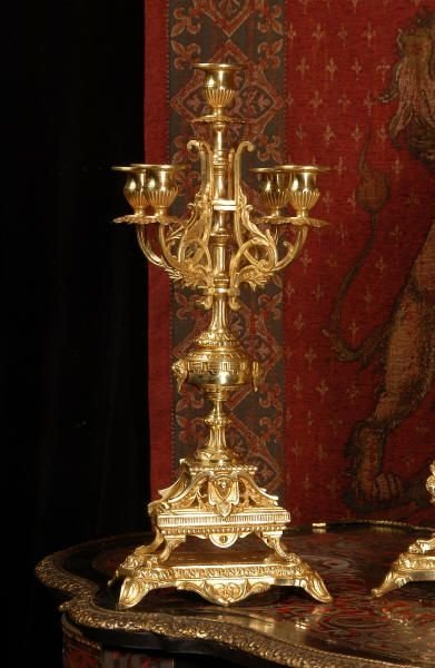 fig 3. Louis XVI Gilt Brass Clock Set
by Vincenti 