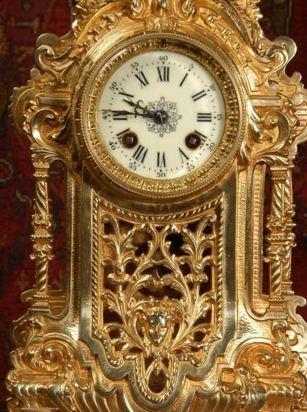 fig 2. Louis XVI Gilt Brass Clock Set
by Vincenti 