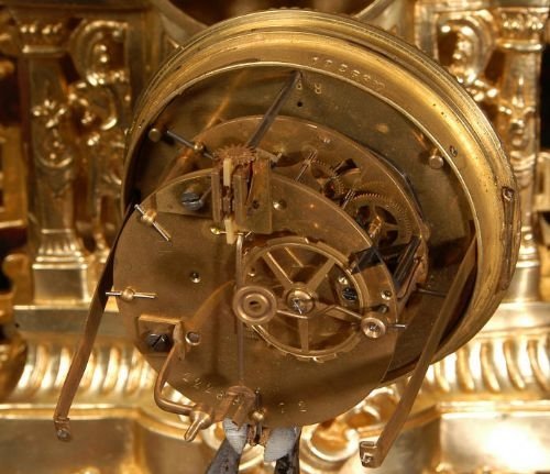 fig 4. Huge Antique French Gilt Brass Clock Set