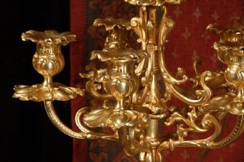 fig 3. Huge Antique French Gilt Brass Clock Set