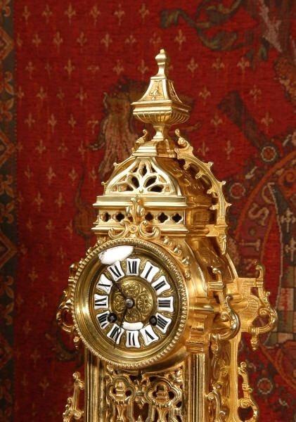fig 2. Antique French Gilt Brass Gothic Clock
by Samuel Marti