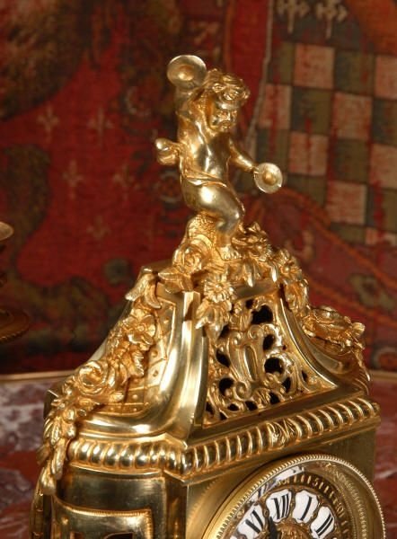 fig 1. Antique French Boudoir Clock Set