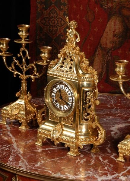 fig 2. Antique French Boudoir Clock Set