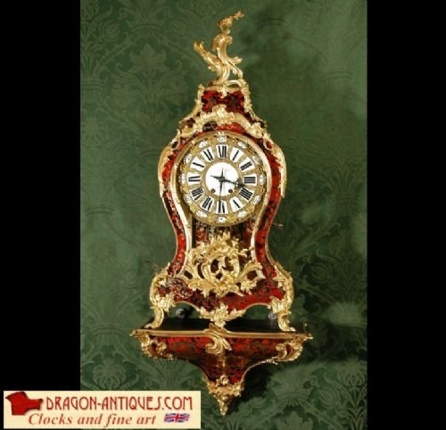 Very Large Antique French Rococo Boulle & Ormolu Bracket Clock Complete with Original Bracket.