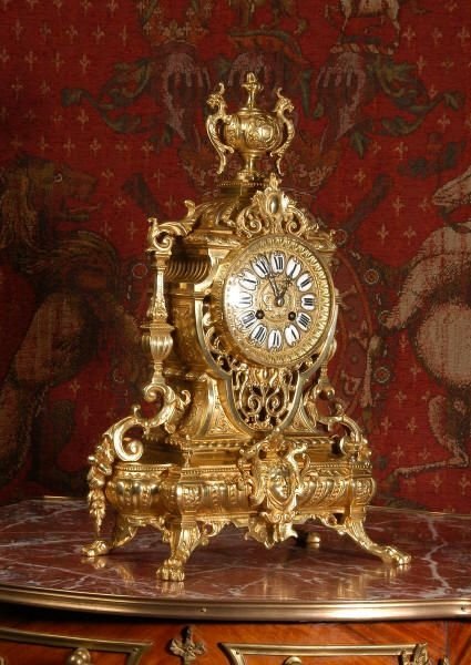 fig 2. Large Antique French Gilt Brass Clock