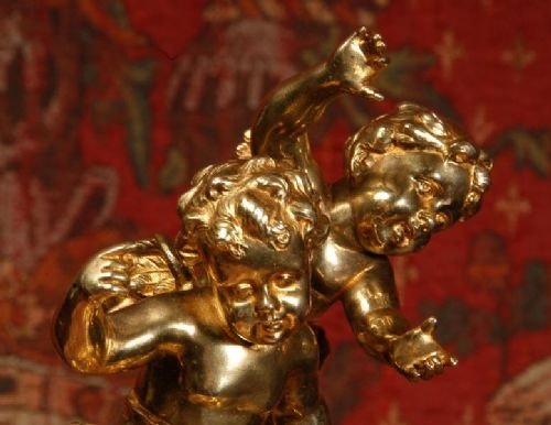 fig 2. Antique French Gilt and Marble Table Clock