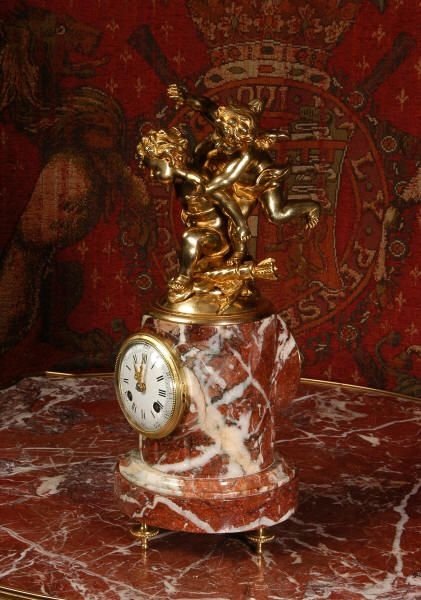fig 1. Antique French Gilt and Marble Table Clock
