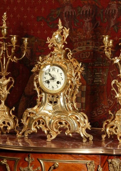 fig 2. Antique French Gilt Brass Clock Set
by Louis Japy