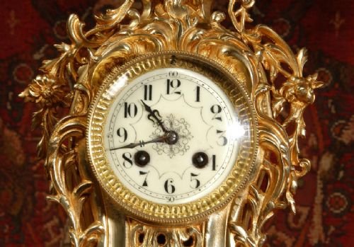 fig 3. Antique French Gilt Brass Clock Set
by Louis Japy