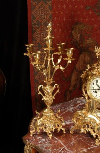 fig 4. Antique French Gilt Brass Clock Set
by Louis Japy