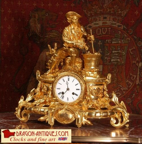 Stunning Early Ormolu Clock
the Vintner, Rollin a Paris