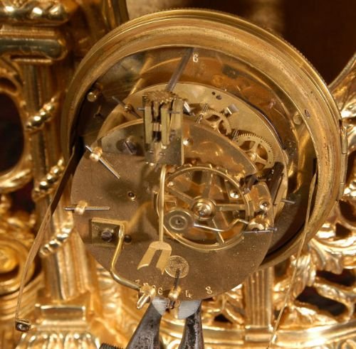 fig 4. Huge Antique French Gilt Brass Clock Set
by Samuel Marti