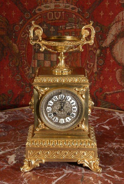 fig 1. Antique French Gilt Brass Table Clock